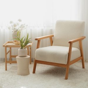 NİKA Ahşap Berjer | Beyaz