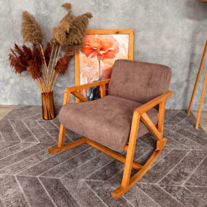 Nini Sallanan Ahşap Berjer | Koyu Kahve